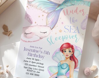 Mermaid Sleepover Invitation – Under The Sea Party (5x7 Printable)