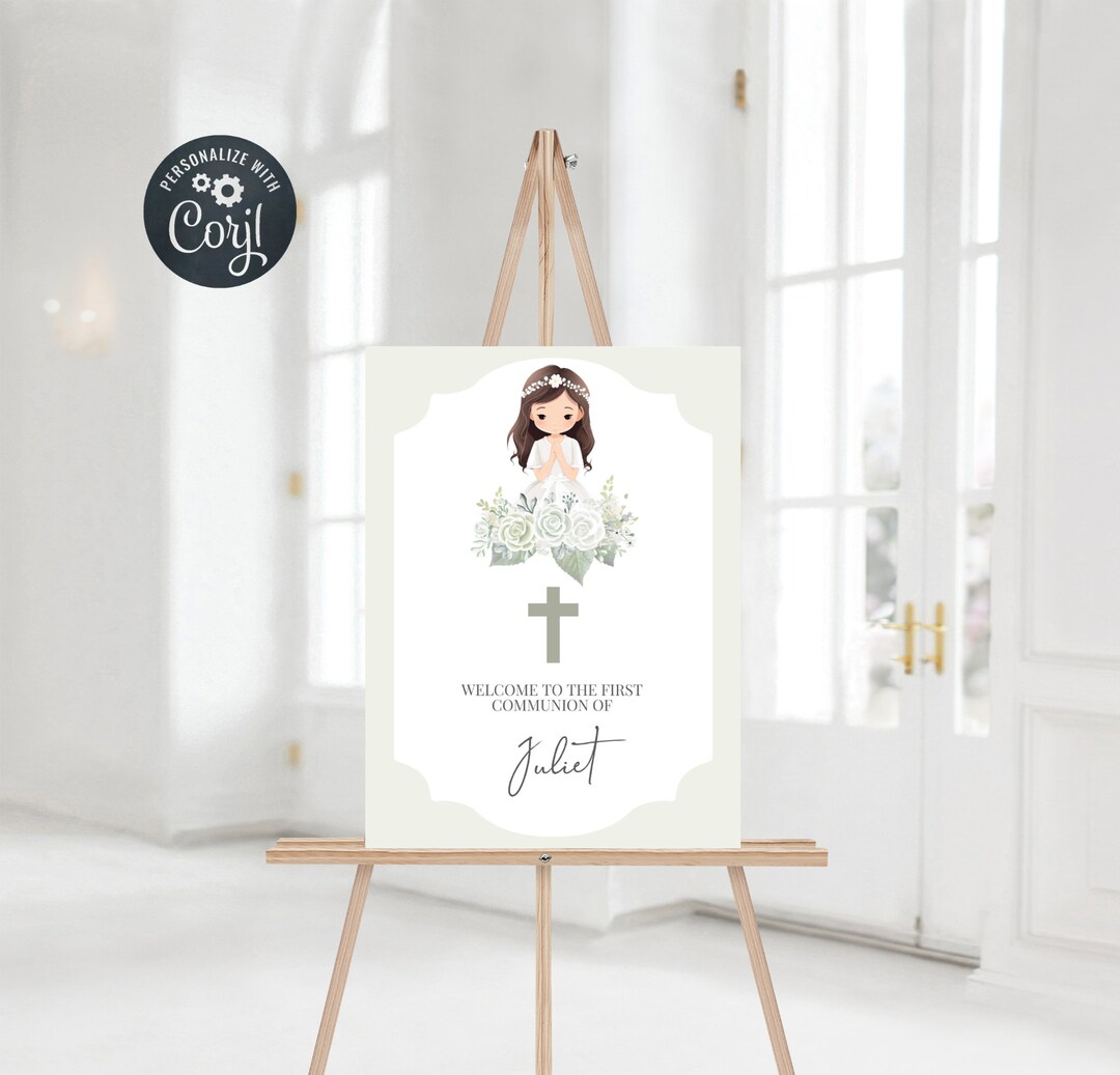 Corjl First Communion Mi Primera Comunion Edit in English Spanish Girl ...