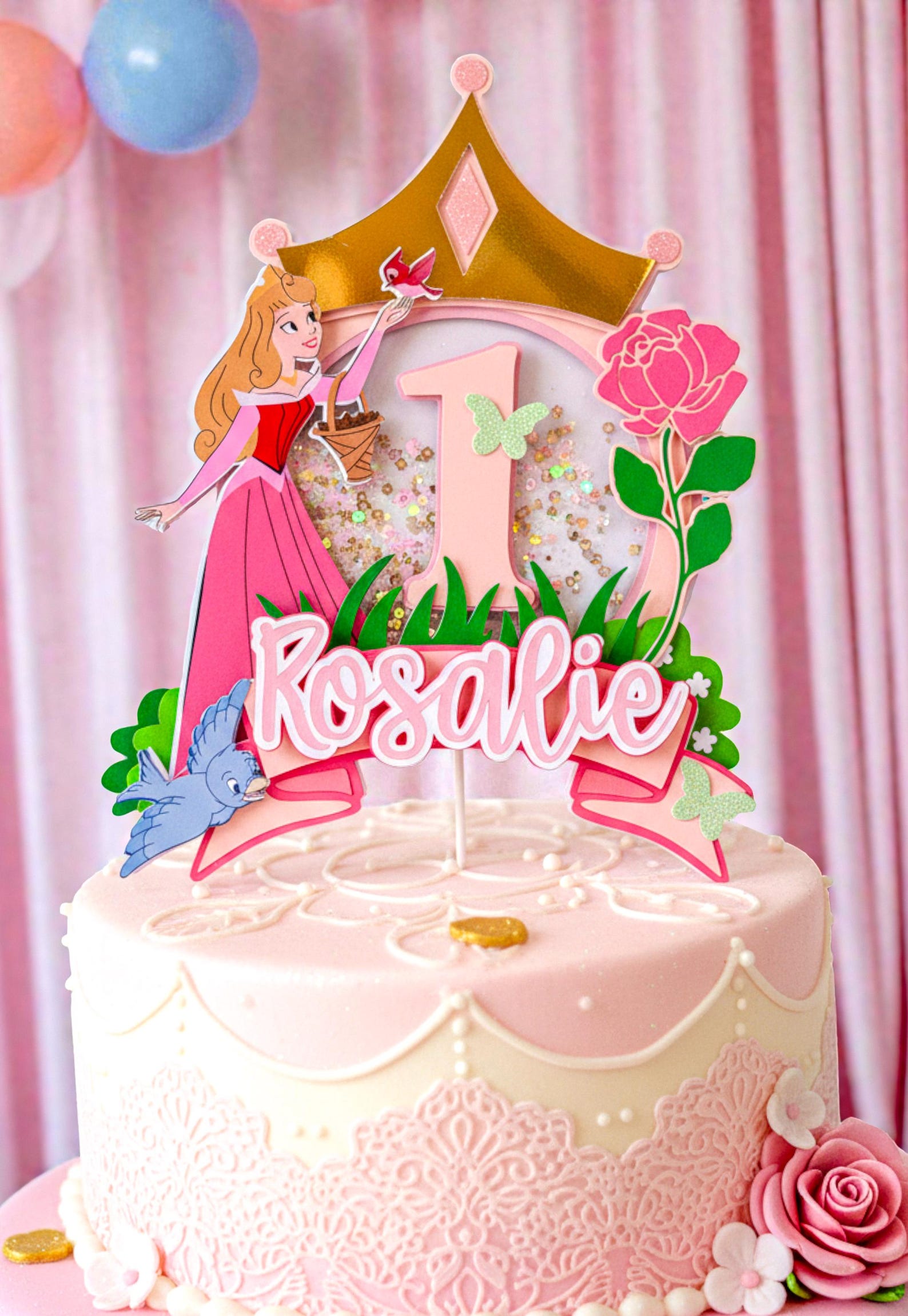 Aurora Sleeping Beauty Cake Topper Princess Party - Etsy