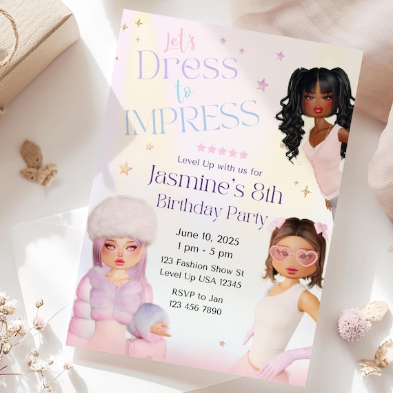 Roblox Birthday Invitation  Fashion Gamer Girl, 5x7 Printable (instant  Download) - Etsy