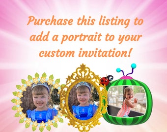 Add portrait to custom invitation