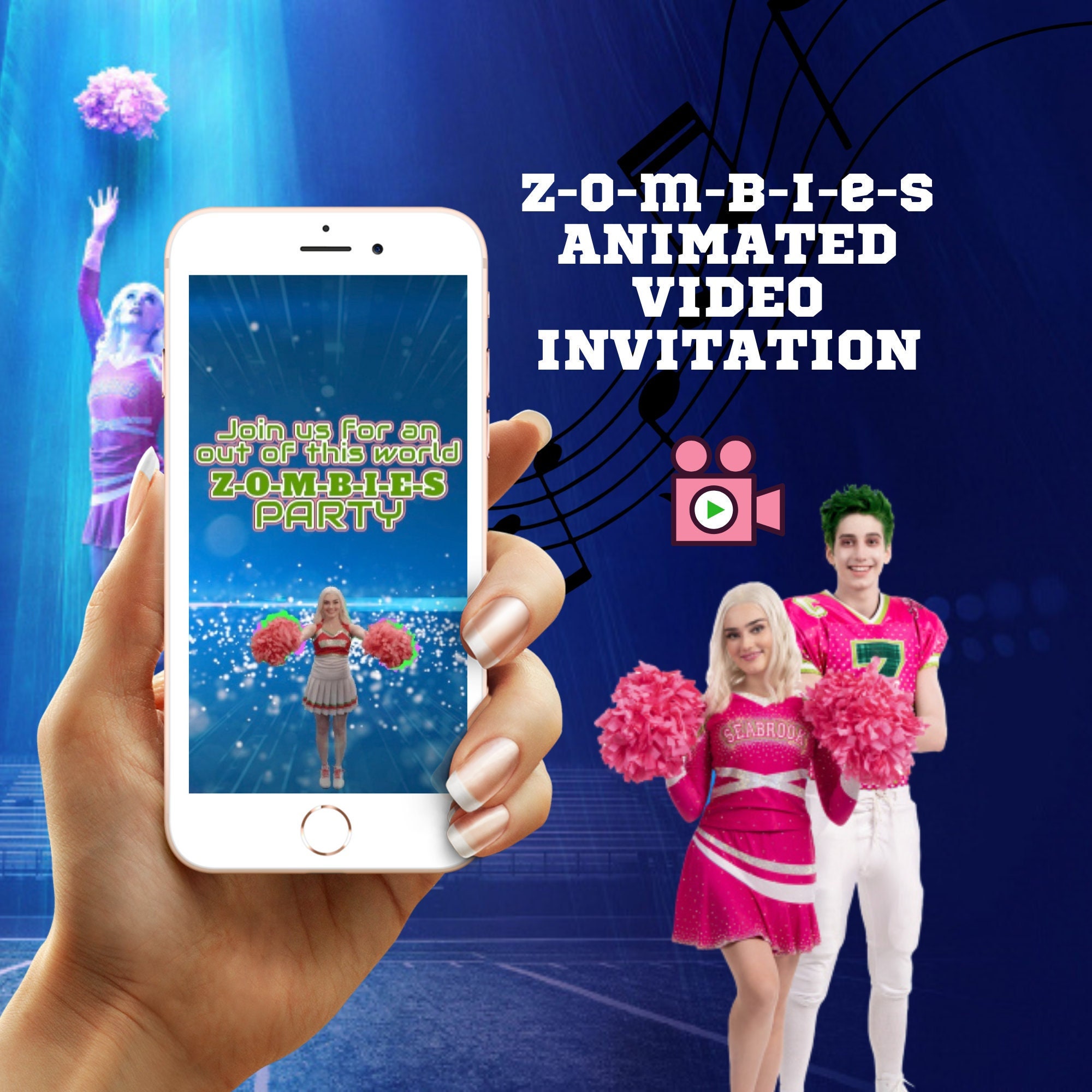 Zombies 3 Birthday Invitation, Zombies 3 Party Invitation, Zombies 3 Invitation, Zombies Invitation, Zombies 3 Party, Kids Birthday