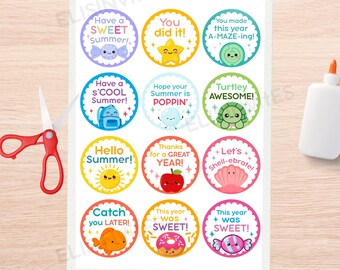 End of Year Cupcake Toppers Printable • School Toppers • Summer End Of Year Printables • Cute Elementary Last Day of School