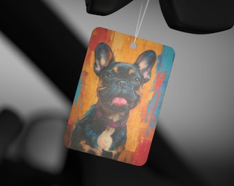Ambientador para coche con diseño de bulldog francés, regalo para amantes de los perros, bonitos accesorios para coche para mascotas, decoración para coche, ambientador con aroma fresco
