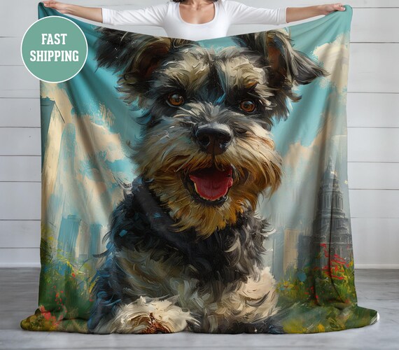 ミニチュア シュナウザー ポートレート ブランケット、プラッシュ