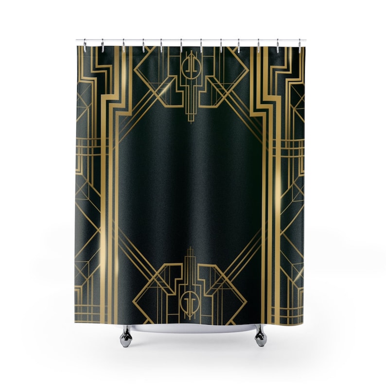 Art Deco Shower Curtains Etsy