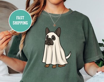 French Bulldog Ghost T-shirt, Halloween Spooky Tee, Dog Lover Gift, Unisex Shirt, Cute Animal Top