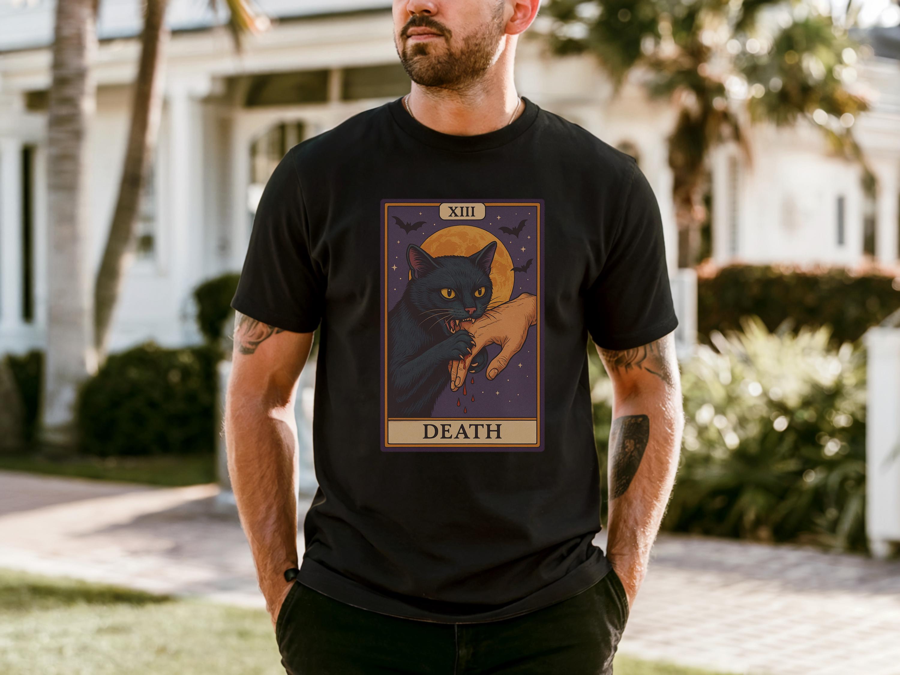 Craft Vintage Death The Grim Reaper Moth Tarot Card T-Shirt - DE Craft Vintage Death The Grim Reaper Moth Tarot Card T-Shirt - DE