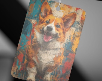 Car Air Freshener - Happy Adorable Corgi Who's a Good Doggo, Cute Puppy Scent Diffuser, Vehicle Aromatherapy Deodorizer, Gift for Dog