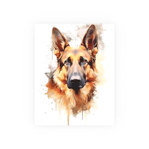 Guardian Grace - Impresión en acuarela de un pastor alemán - Póster de perro K9 de la policía, decoración de la habitación de los niños - Impresión mate satinada y de archivo sin marco