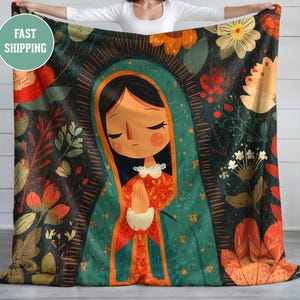 Lady of Guadalupe- Virgin Mary- Religious Blanket, Religious Gift, Spiritual Throw, Cozy Catholic Bedding,