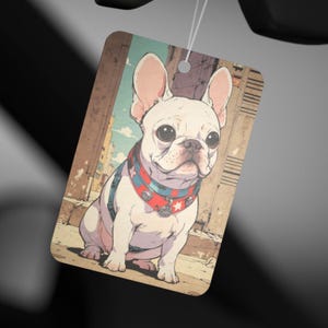 Retro Anime French Bulldog Air Freshener | Cute Car Diffuser for Dog Moms & Pet Owners | Gift for Dog Lovers Decor