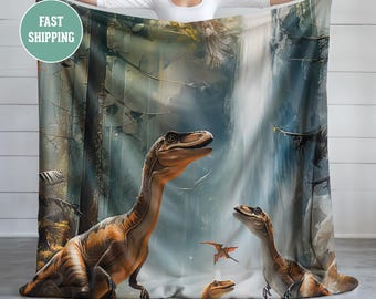 Manta de felpa de terciopelo / Escena de naturaleza con cascada de aves rapaces / Manta suave y acogedora / Regalo para amantes de la naturaleza y decoración del hogar