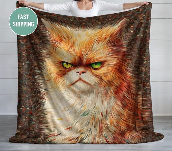Pillow Grumpy Cat Blanket Animal Soft Flannel Fleece Throw Blanket