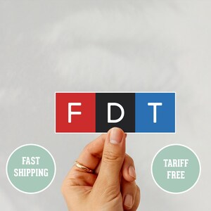 Die-Cut Stickers - FDT Anti Trump Radio Box Logo, Political Bumper Sticker, Protest Decal, Activist Laptop Sticker, Vinyl Window Sticker,