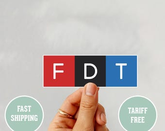 Die-Cut Stickers - FDT Anti Trump Radio Box Logo, Political Bumper Sticker, Protest Decal, Activist Laptop Sticker, Vinyl Window Sticker,