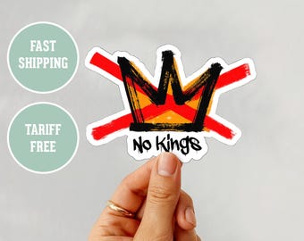 Pegatinas troqueladas "No Kings", anti Trump, anti Ice, demócrata liberal, pegatinas políticas, para portátiles, parachoques, resistencia