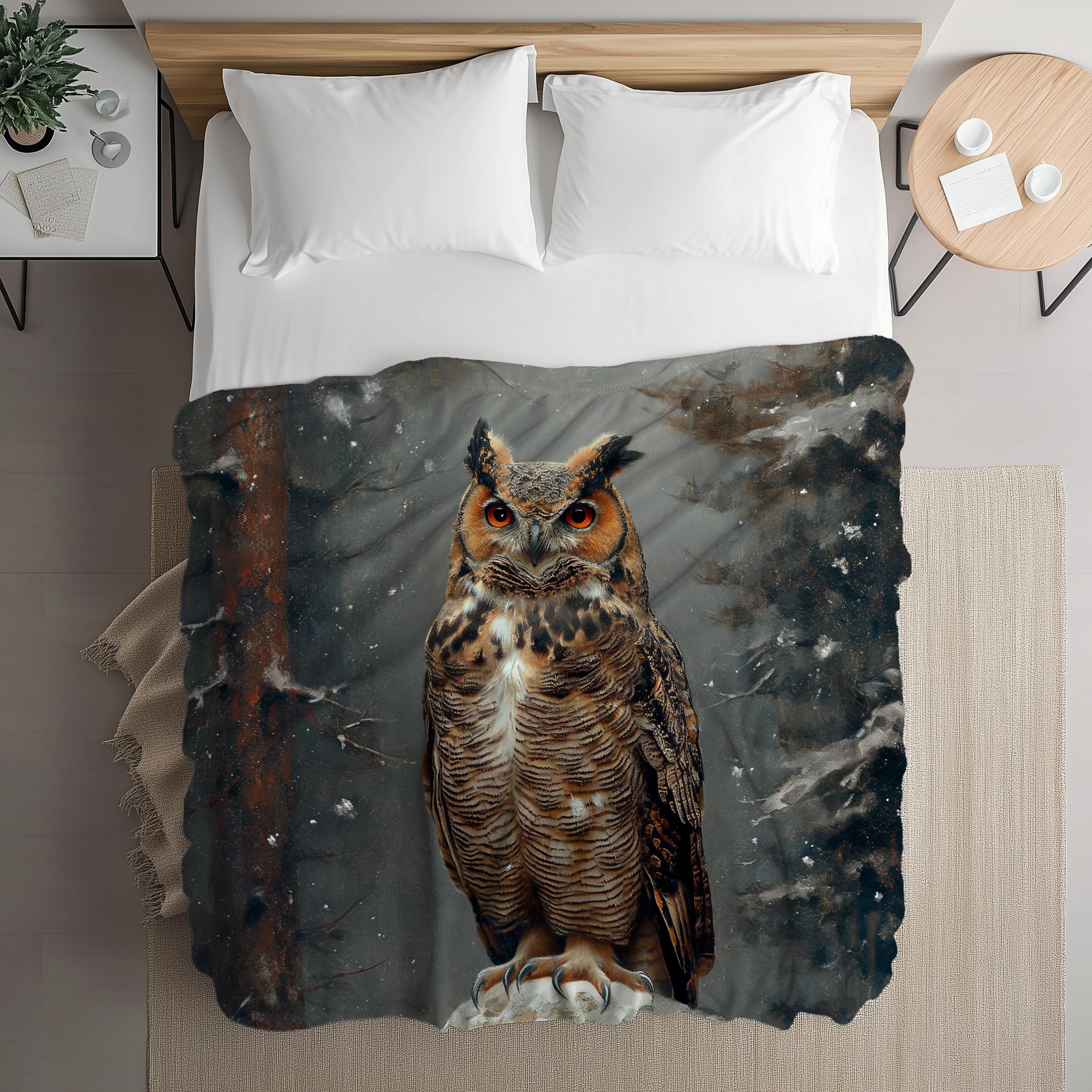 Stillshine 3D-Eulen-Kuscheldecke Mit Kapuze – Ultraweicher Sherpa-Fleece, Perfekt Für Sofa, Camping & Gemütliche Abende