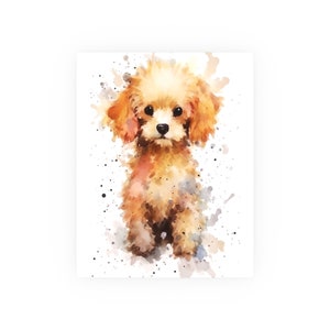 Elegant Poodle - Watercolor Art Print, Poodle Lover Art, Watercolor Nature, Watercolor Landscape, Satin & Archival Matte Unframed Print