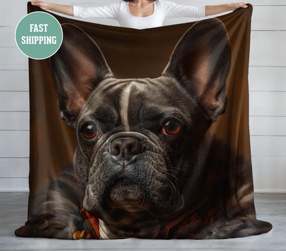Soldier French Bulldog Blanket, Frenchie Lover Gift, Plush Fleece