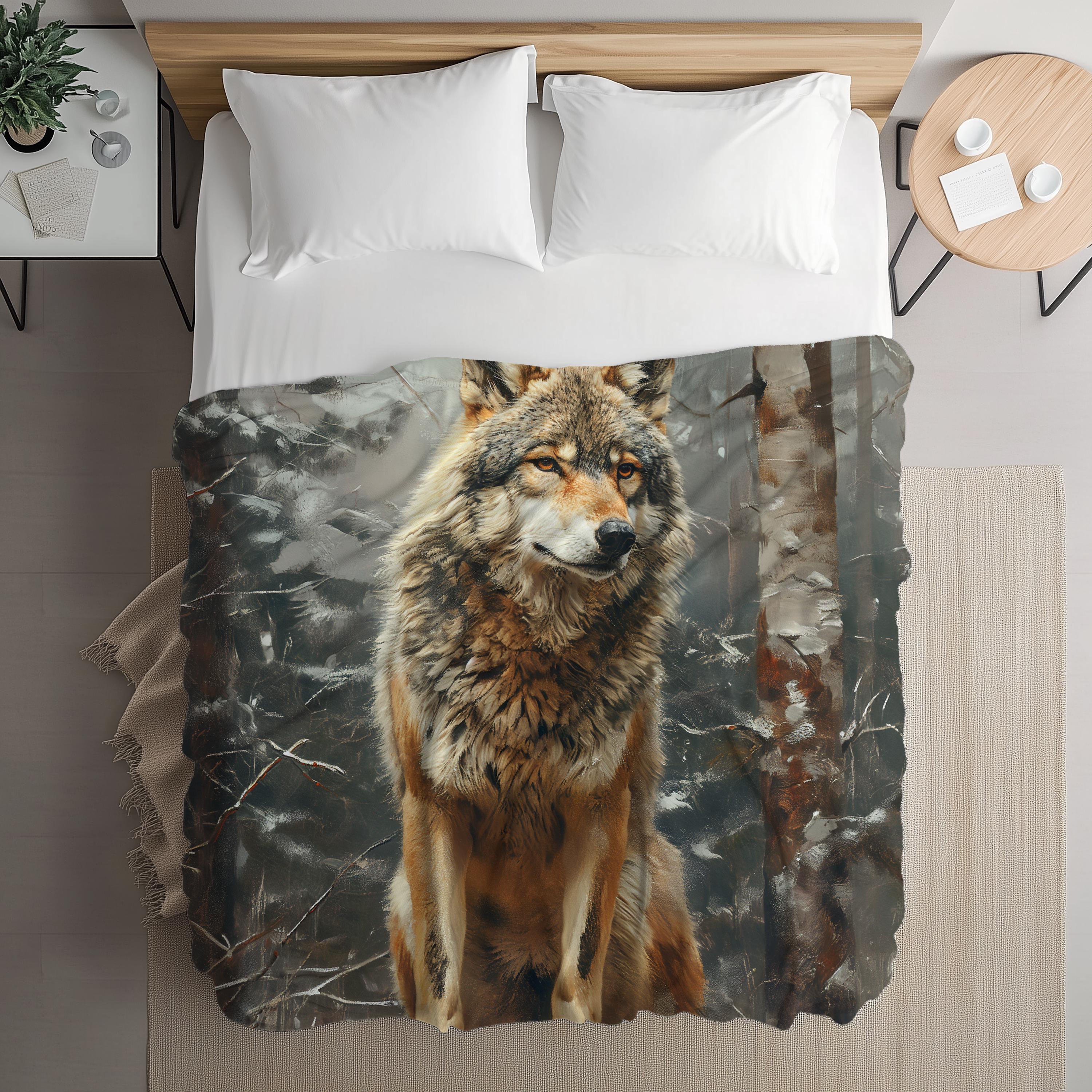 Coperta In Pile Con Design Lupo Boho E Galassia - Morbida E Leggera Per Divano E Letto, Vario Taglie (Singola, Matrimoniale, King)