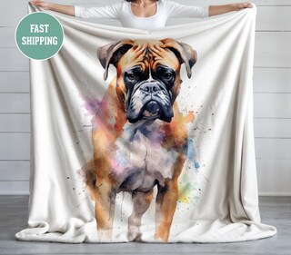 Coperta In Microfibra 3D Con Cane Boxer, 152x127cm, Morbida E Calda Per Letto, Divano, Ufficio E Viaggi
