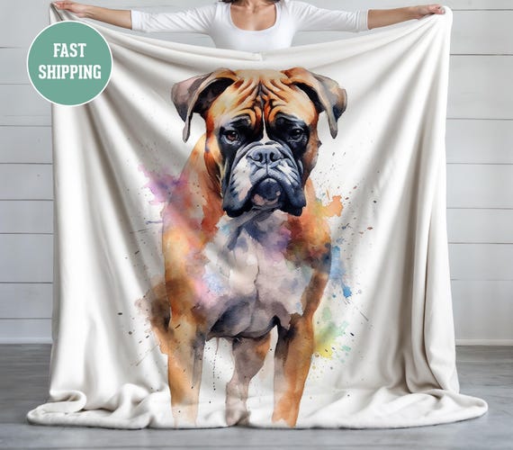 Coperta In Microfibra 3D Con Cane Boxer, 152x127cm, Morbida E Calda Per Letto, Divano, Ufficio E Viaggi