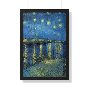 Van Gogh Starry Night, Van Gogh Inspired Painting, European Wall Art, Van Gogh Prints, Satin and Archival Matte Framed Print