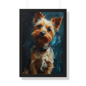 Elegant Yorkshire Terrier Portrait Print - Modern Dog Art, Brushstroke Style