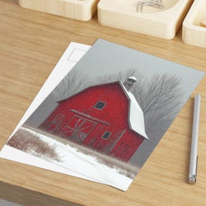 Rustikale Scheune im Schnee - Vintage Barn Fotografie, Grußkarten, Dekoration, Winter, Geschenke für Scheunenliebhaber