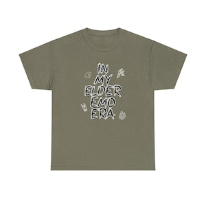 Elder Emo Tee, Emo Music Lover Gift, Unisex Band Shirt, Heavy Cotton Top, Alternative Rock Fan Tee, My Elder Emo Era Shirt