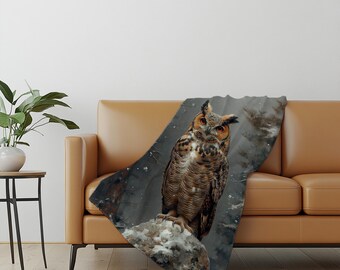 YunTu Eulen-Decke Aus Sherpa – Superweich & Warm (130x150 Cm Oder 150x200 Cm) – Für Sofa, Bett, Als Geschenk