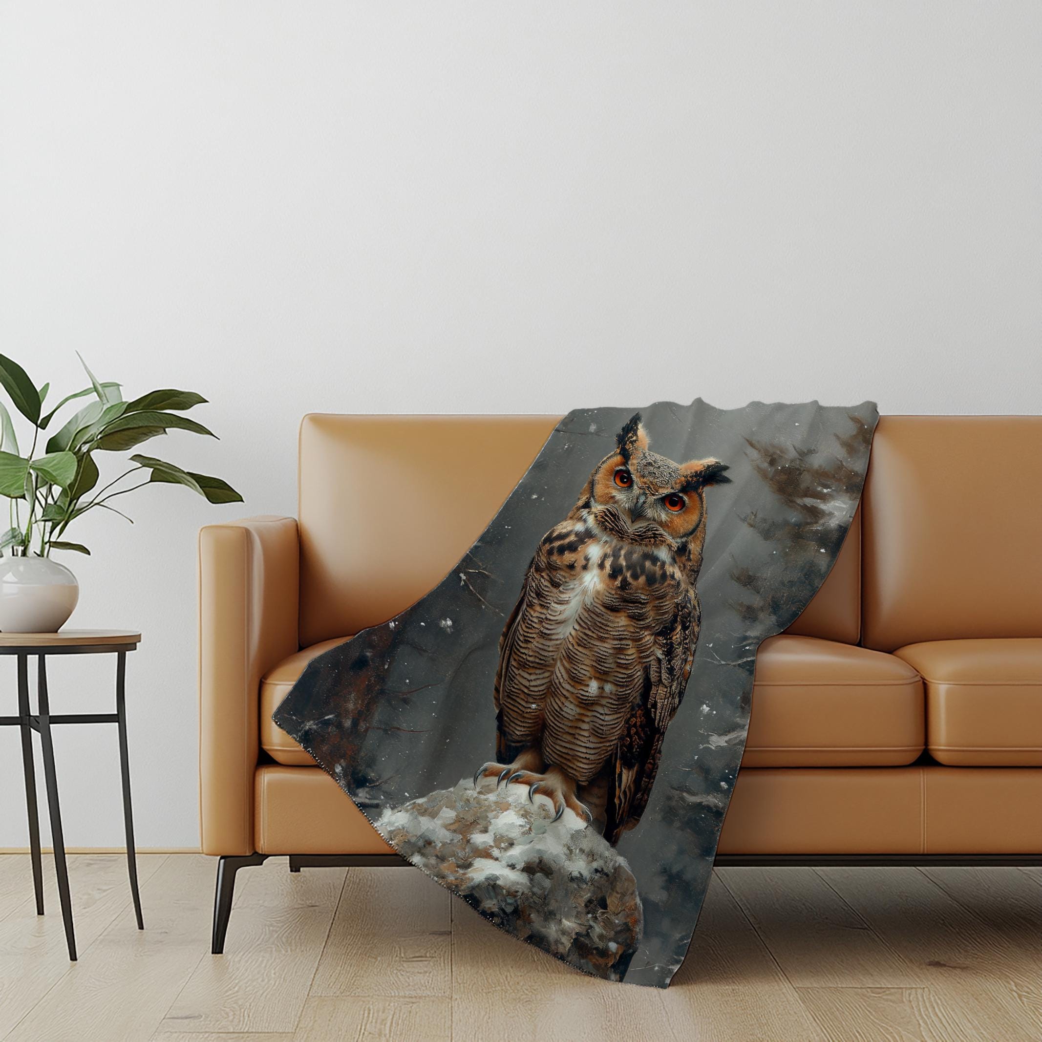 Eulen-Fleecedecke Mit 3D-Tierdruck, 127x152 Cm – Kuschelige Sherpa-Decke Für Sofa & Bett
