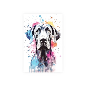 Gentle Giant - Great Dane- Watercolor Art Print, Dog Nursery Wall Decor, Great Dane Print -Satin & Archival Matte Unframed Print