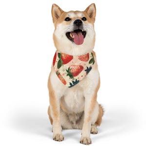 Strawberry Pet Bandana Collar, Cute Dog Accessory, Adjustable Dog Scarf, Summer Pet Fashion, Gift for Dog Lovers