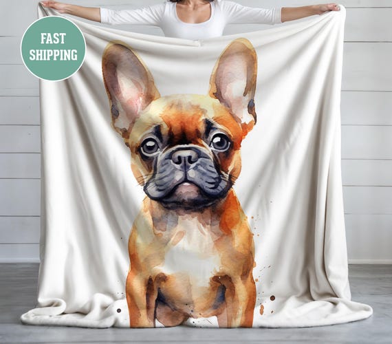 Frenchie Finesse Blanket, Frenchie Lover Gift, Plush Fleece