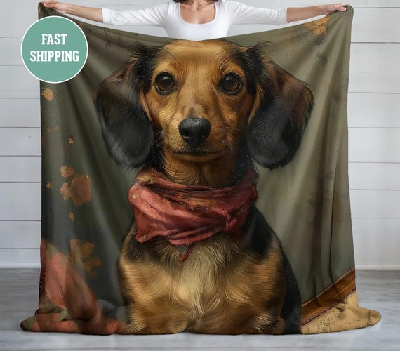 Dachshund Dog Lover Blanket, Plush Fleece Blanket, Cozy Throw