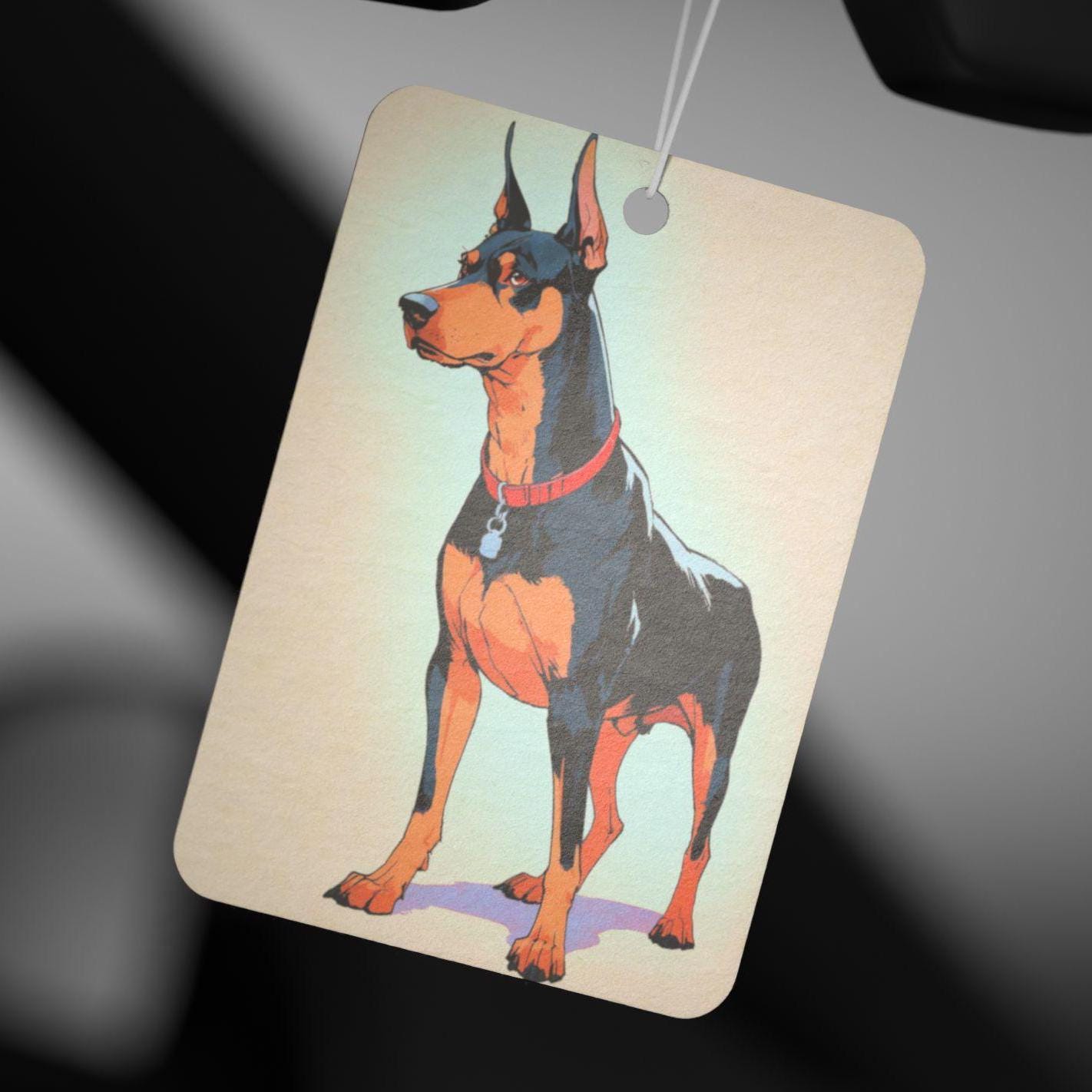 芳香剤、ドーベルマン犬レトロアニメスタイル、車用香りディフューザー