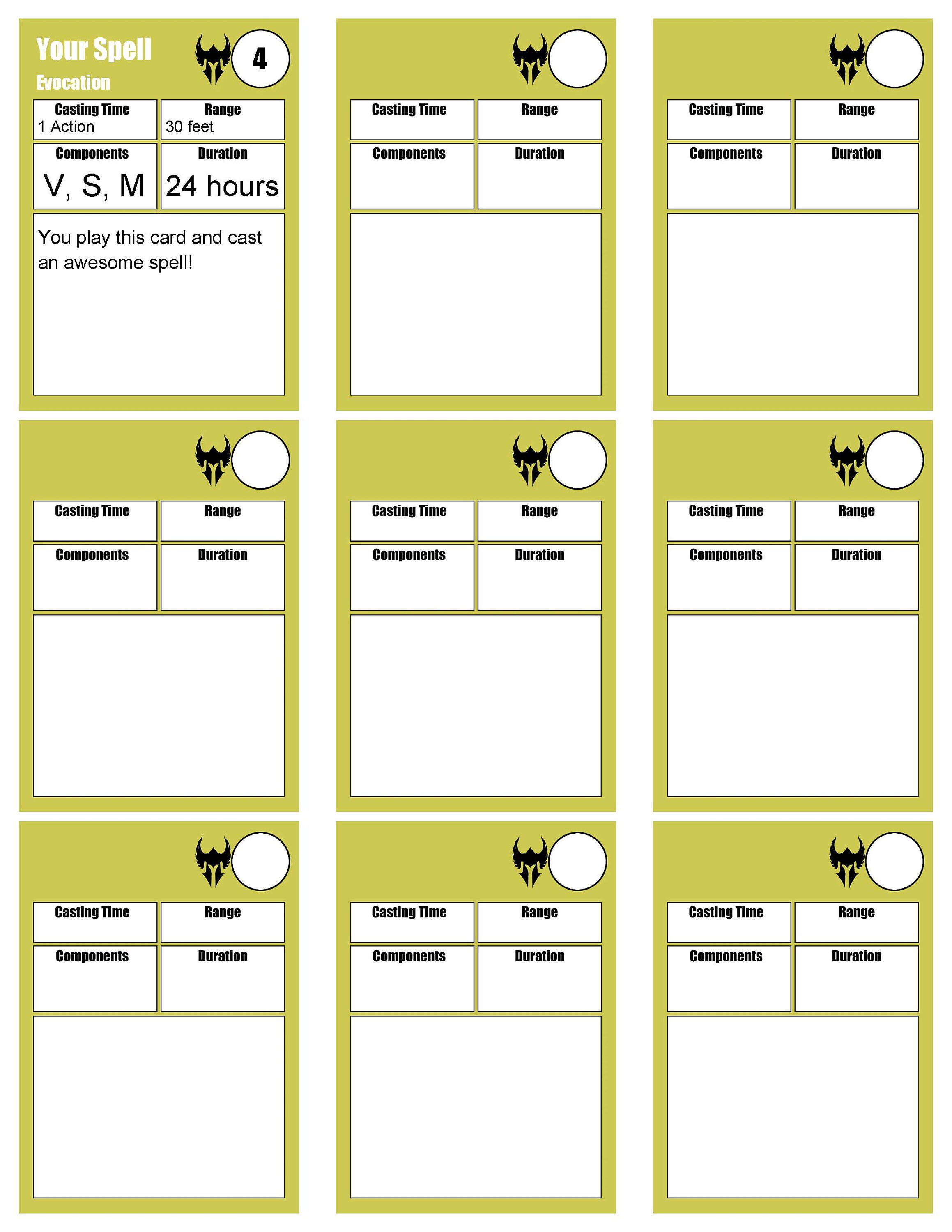 Custom Paladin Spell Cards D&amp;D 5e PDF Download - Etsy