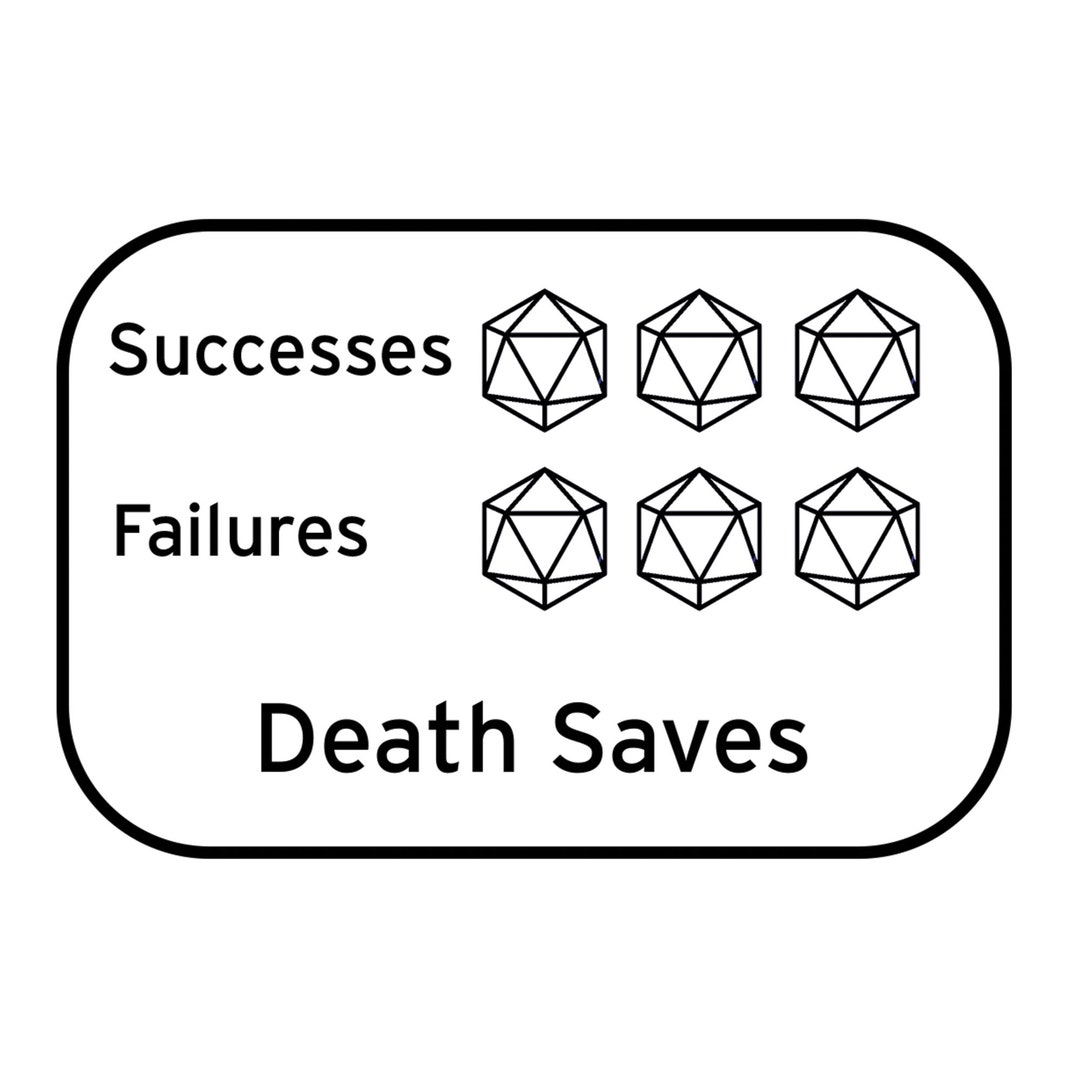 D20 Death Saves Sticker Pack of 10 D&D Inspired Paper Etsy