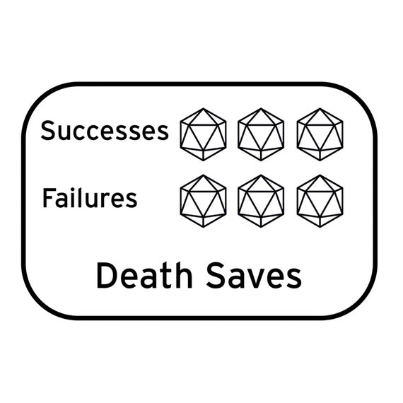 D20 Death Saves Sticker Pack of 10 D&D Inspired Paper Etsy UK