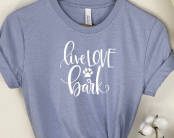 Transferencia termoadhesiva "Perro, vive, ama ladrar": Calcomanía DIY para camisetas