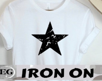 Estrella - Transferencia de calor desgastada - Proyecto DIY - Sudadera - Camiseta - Bolso - E55