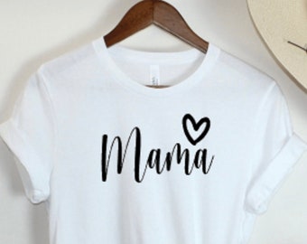 Calcomanía termoadhesiva de corazón de mamá: transferencia de camisetas DIY para mamá