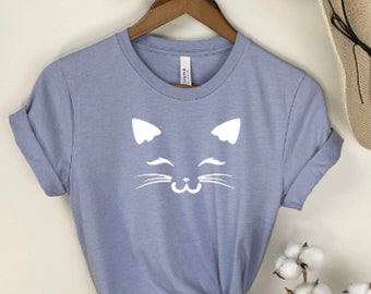 Cara de gatito - Transferencia de calor de gato - Camiseta - Sudadera - Bolso - E48
