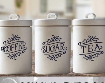 Calcomanías personalizadas para café, azúcar, té y harina - Proyecto DIY - E241-V