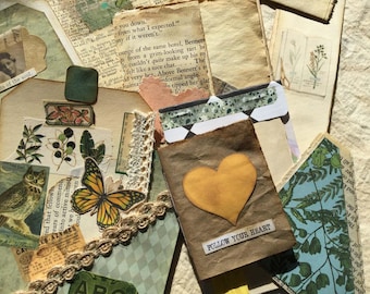 Etiquetas para diario basura - Tema vintage - Efímeras - Marcadores - Bolsillos - Bloc de notas - Sobre - Y muchos extras -