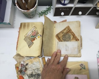 Mini diarios basura: diario de tapa blanda hecho a mano (paquete de 2)