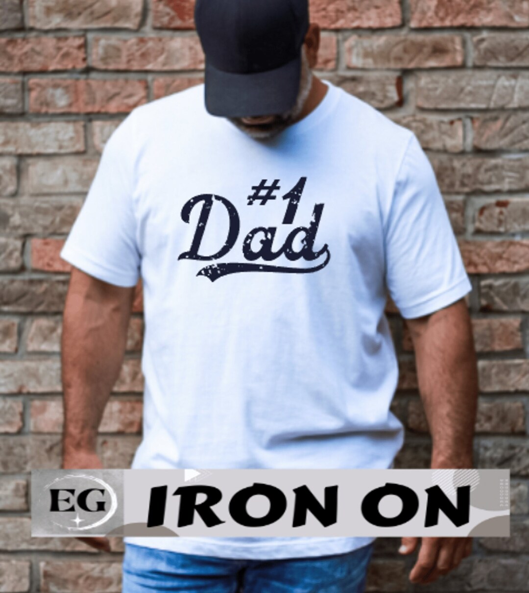 Dad Iron on Transfer Distressed 1 Dad Gift E259 Etsy