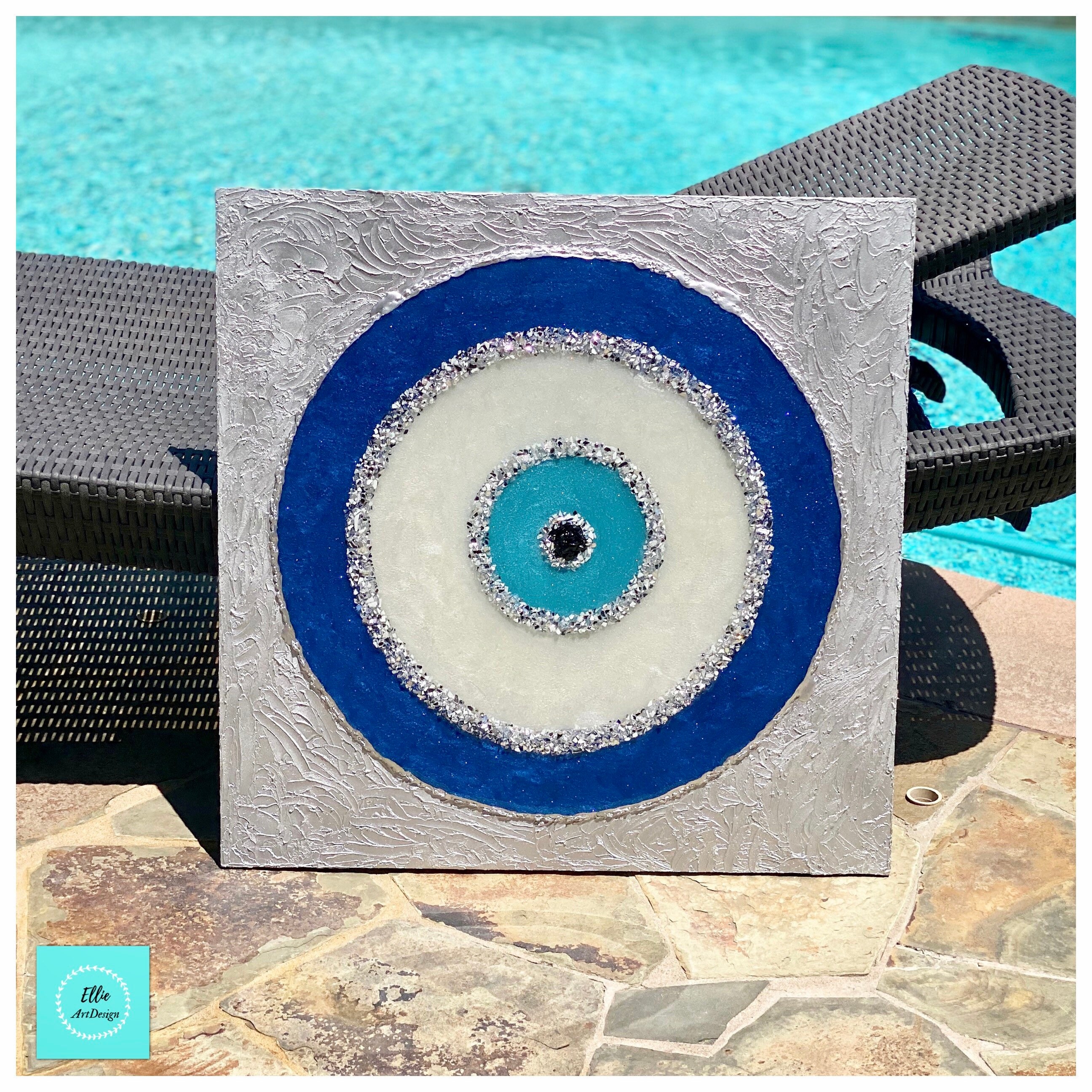 Evil Eye Resin Art Painting Etsy